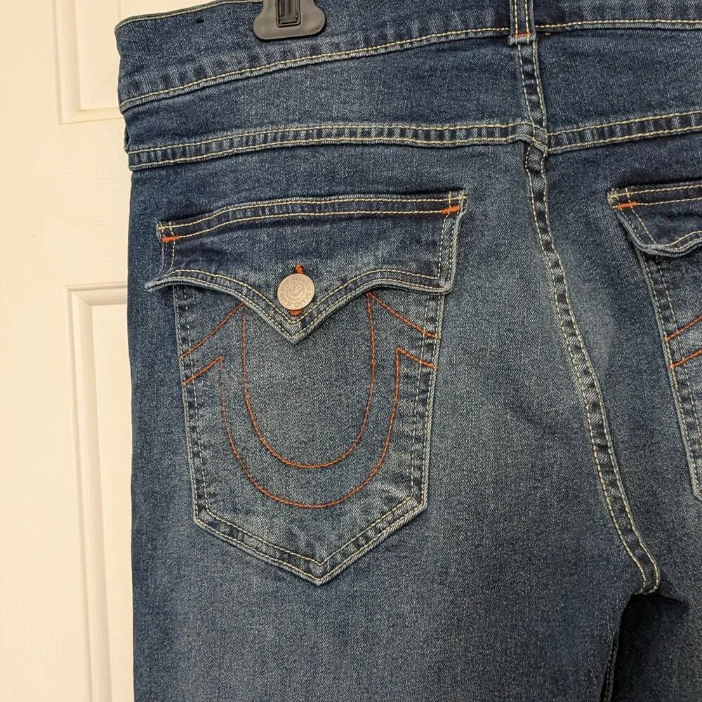 True Religion Men's Geno Relaxe Slim Jeans Size 36 Blue .